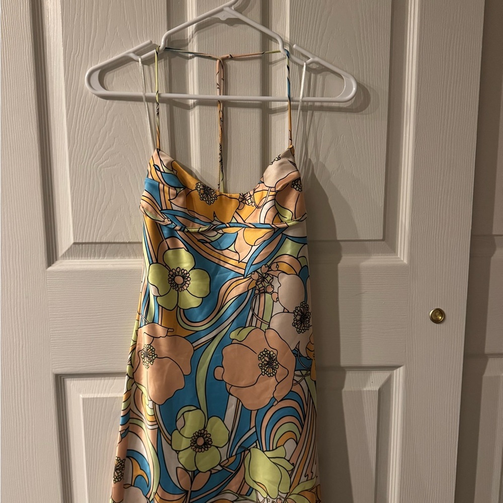 Floral Multicolor Spaghetti Strap Dress